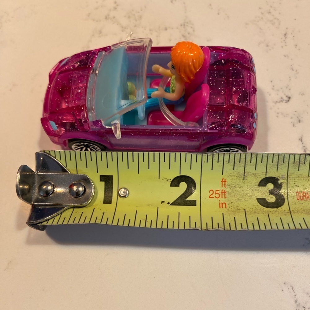 2007 Polly Pocket Wheels pink Mini Car w/mini 1.5” Polly doll Driving - Picture 13 of 16
